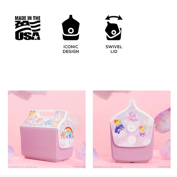 NEW! Pink Hello Kitty Care Bears 7QT Igloo Cooler Ice Chest Picnic - Picture 7 of 7